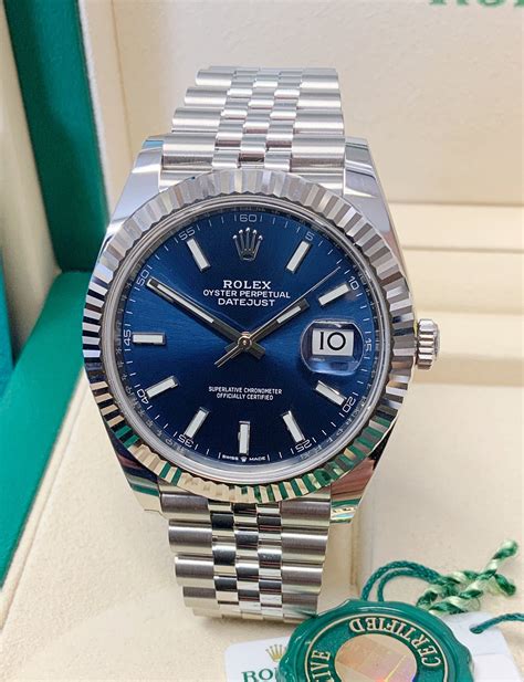 blue face rolex datejust|Rolex Datejust blue dial 41mm.